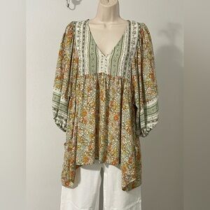NWOT Mittoshop women's floral print tunic top Medium